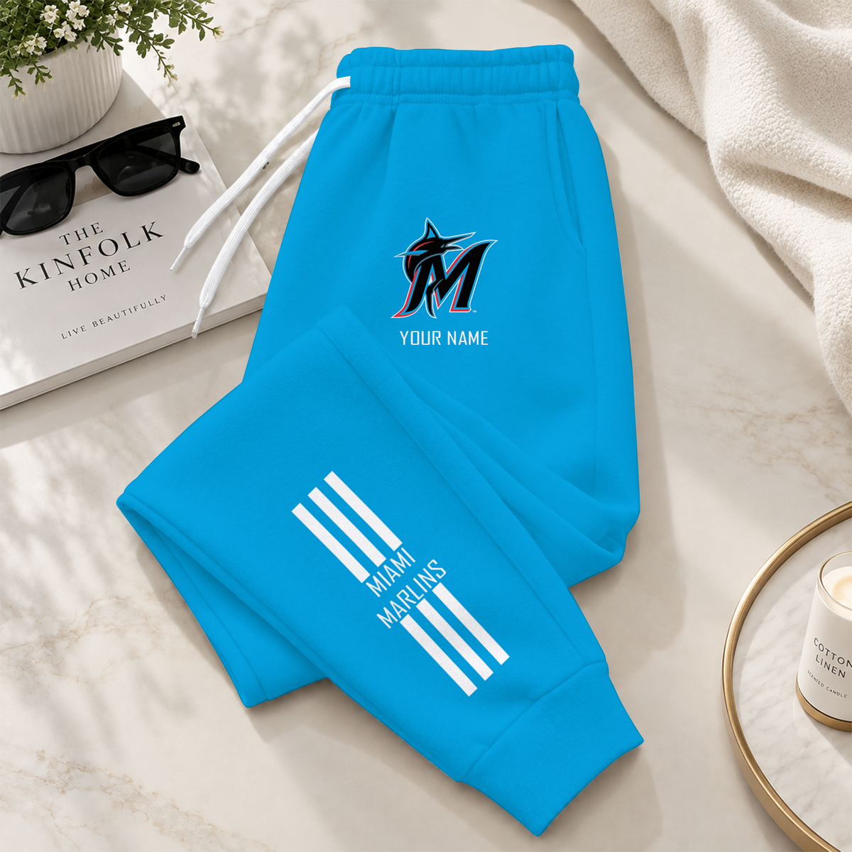 [FLASH SALE] NEW CUSTOMIZED MLB20 MMS MIAMI MARLINS SWEATPANTS