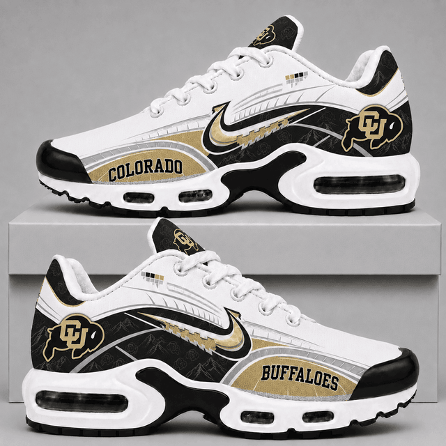 [FAN FAVORITE] NEW CUSTOMIZED NCAA FBS20 CRB COLORADO BUFFALOES AIR MAX PLUS SNEAKERS