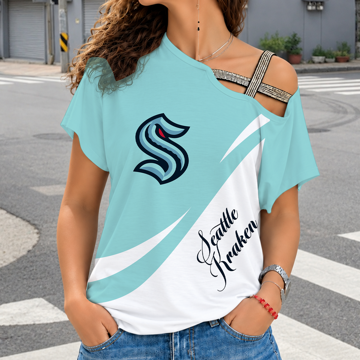 [SUPER SALE] NEW CUSTOMIZED NHL20 STK SEATTLE KRAKEN SHOULDER SHIRT