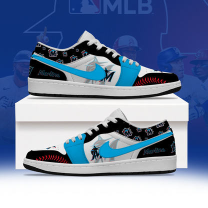 [FLASH SALE] NEW CUSTOMIZED MLB20 MMS MIAMI MARLINS AIR JORDAN LOW SHOES