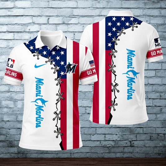 [FLASH SALE] NEW CUSTOMIZED MLB20 MMS MIAMI MARLINS POLO SHIRT