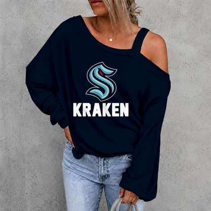 [SUPER SALE] NEW CUSTOMIZED NHL20 SEATTLE KRAKEN DROP SHOULDER SWEATSHIRT