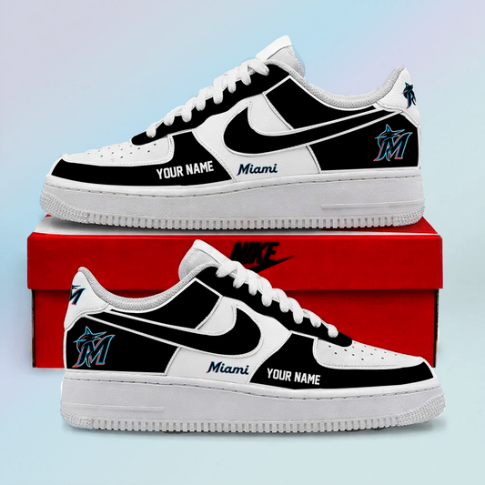 [FLASH SALE] NEW CUSTOMIZED MLB20 MMS MIAMI MARLINS AF1 SHOES