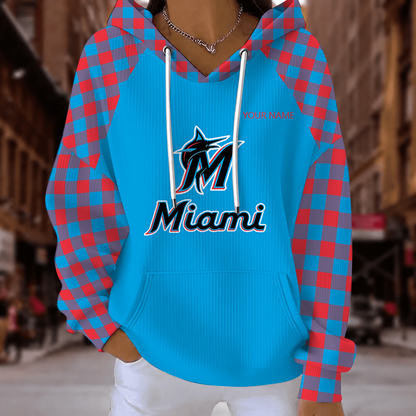 [FLASH SALE] NEW CUSTOMIZED MLB20 MMS MIAMI MARLINS RIBBED HOODIE & SWEATSHIRT