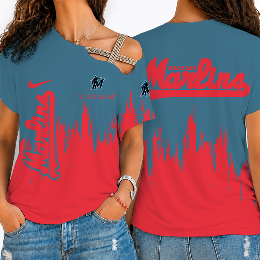 [FLASH SALE] NEW CUSTOMIZED MLB20 MMS MIAMI MARLINS SHOULDER SHIRT