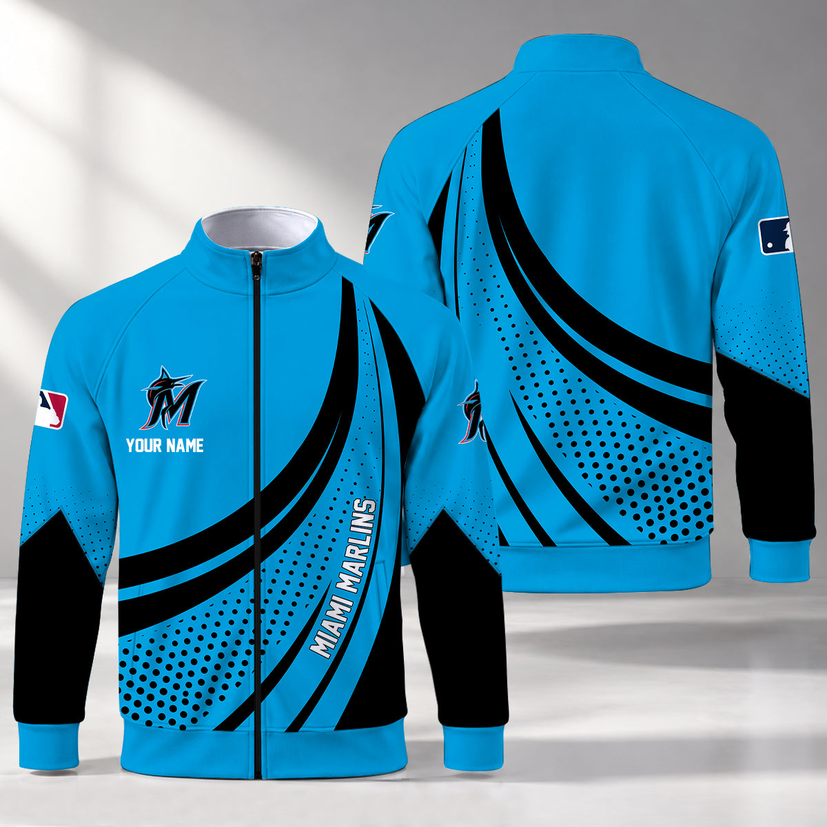 [FLASH SALE] NEW CUSTOMIZED MLB20 MMS MIAMI MARLINS STAND COLLAR JACKET