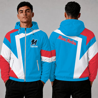 [FLASH SALE] NEW CUSTOMIZED MLB20 MMS MIAMI MARLINS WINDBREAKER JACKET