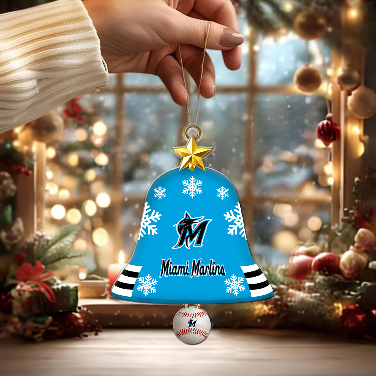 [FLASH SALE] NEW CUSTOMIZED MLB20 MMS MIAMI MARLINS CHRISTMAS ACRYLIC ORNAMENT