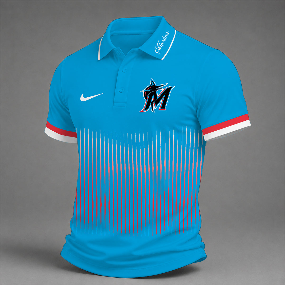 [FLASH SALE] NEW CUSTOMIZED MLB20 MMS MIAMI MARLINS POLO SHIRT