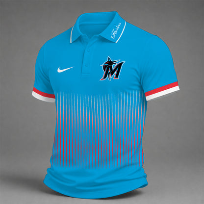 [FLASH SALE] NEW CUSTOMIZED MLB20 MMS MIAMI MARLINS POLO SHIRT