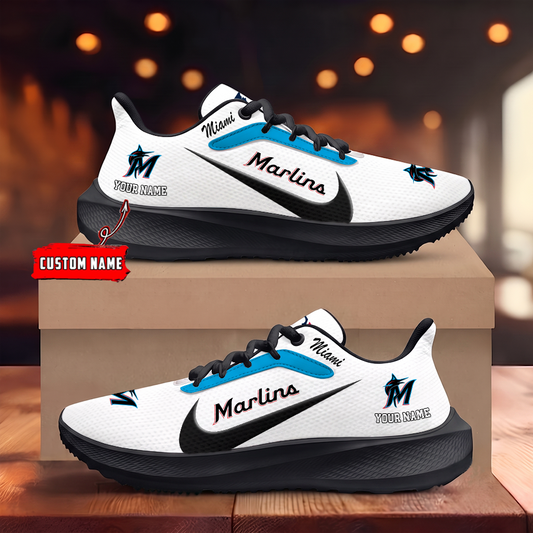 [FLASH SALE] NEW CUSTOMIZED MLB20 MMS MIAMI MARLINS ROAD RUNNING SHOES