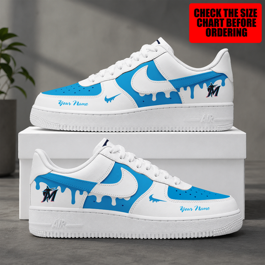[FLASH SALE] NEW CUSTOMIZED MLB20 MMS MIAMI MARLINS AF1 SHOES