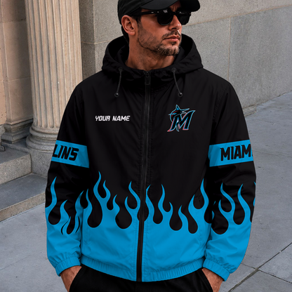 [FLASH SALE] NEW CUSTOMIZED MLB20 MMS MIAMI MARLINS WINDBREAKER JACKET