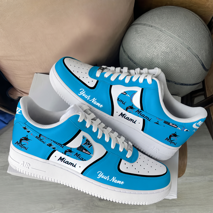 [FLASH SALE] NEW CUSTOMIZED MLB20 MMS MIAMI MARLINS AF1 SHOES