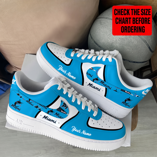 [FLASH SALE] NEW CUSTOMIZED MLB20 MMS MIAMI MARLINS AF1 SHOES