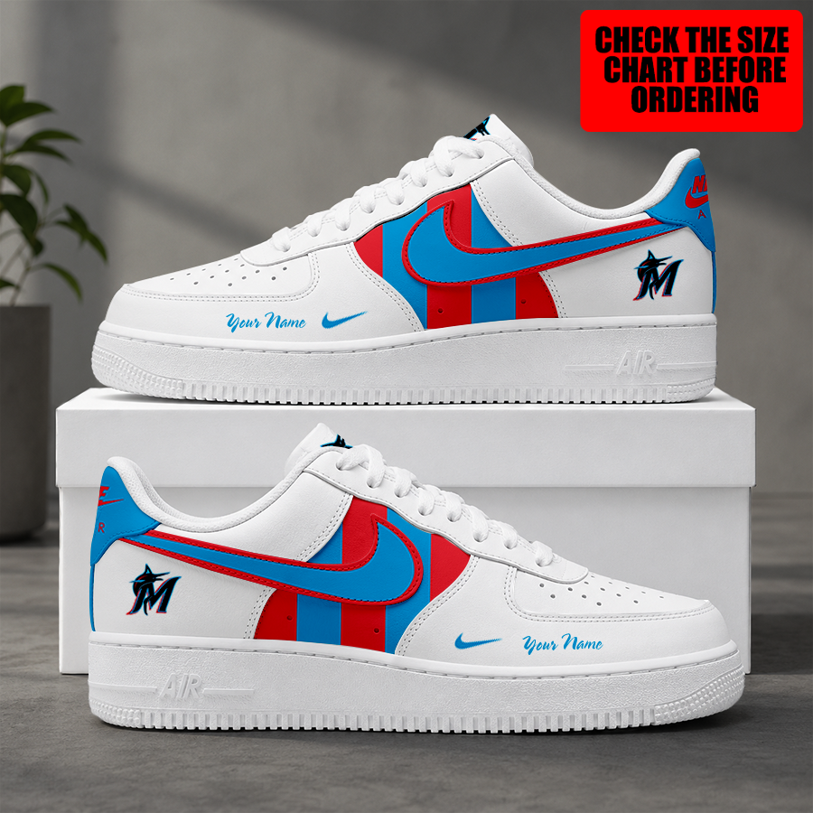 [FLASH SALE] NEW CUSTOMIZED MLB20 MMS MIAMI MARLINS AF1 SHOES