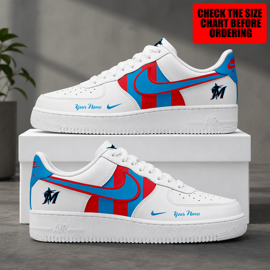 [FLASH SALE] NEW CUSTOMIZED MLB20 MMS MIAMI MARLINS AF1 SHOES