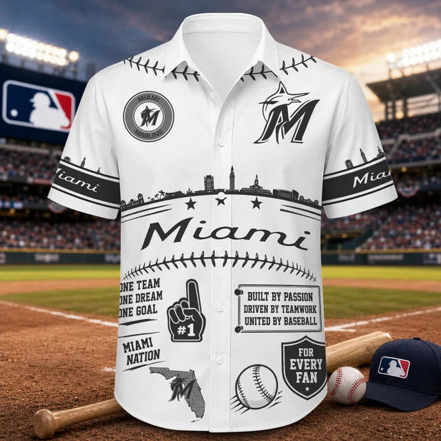 [FLASH SALE] NEW CUSTOMIZED MLB20 MMS MIAMI MARLINS UNISEX HAWAIIAN SHIRT