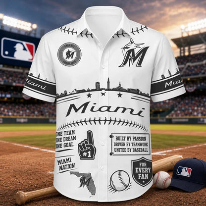 [FLASH SALE] NEW CUSTOMIZED MLB20 MMS MIAMI MARLINS UNISEX HAWAIIAN SHIRT