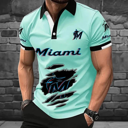 [FLASH SALE] NEW CUSTOMIZED MLB20 MMS MIAMI MARLINS POLO SHIRT