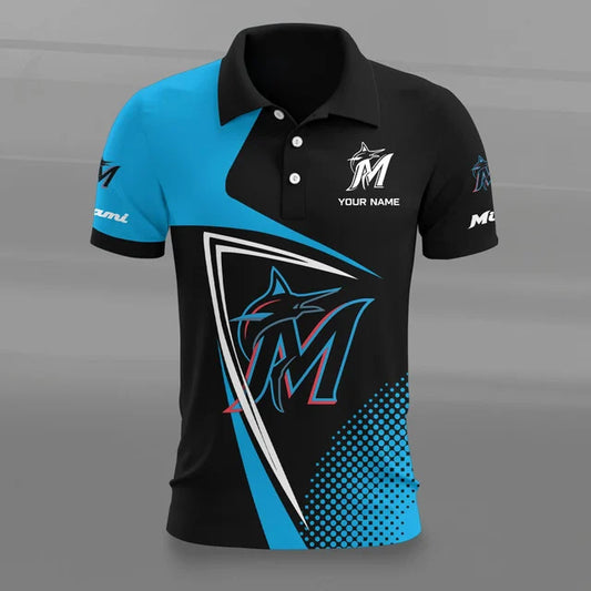 [FLASH SALE] NEW CUSTOMIZED MLB20 MMS MIAMI MARLINS POLO SHIRT