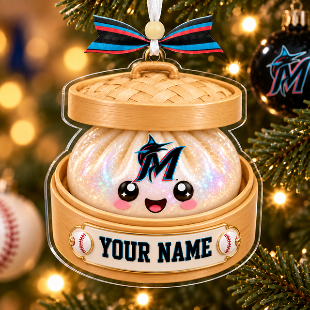 [FLASH SALE] NEW CUSTOMIZED MLB20 MMS MIAMI MARLINS CHRISTMAS ACRYLIC ORNAMENT