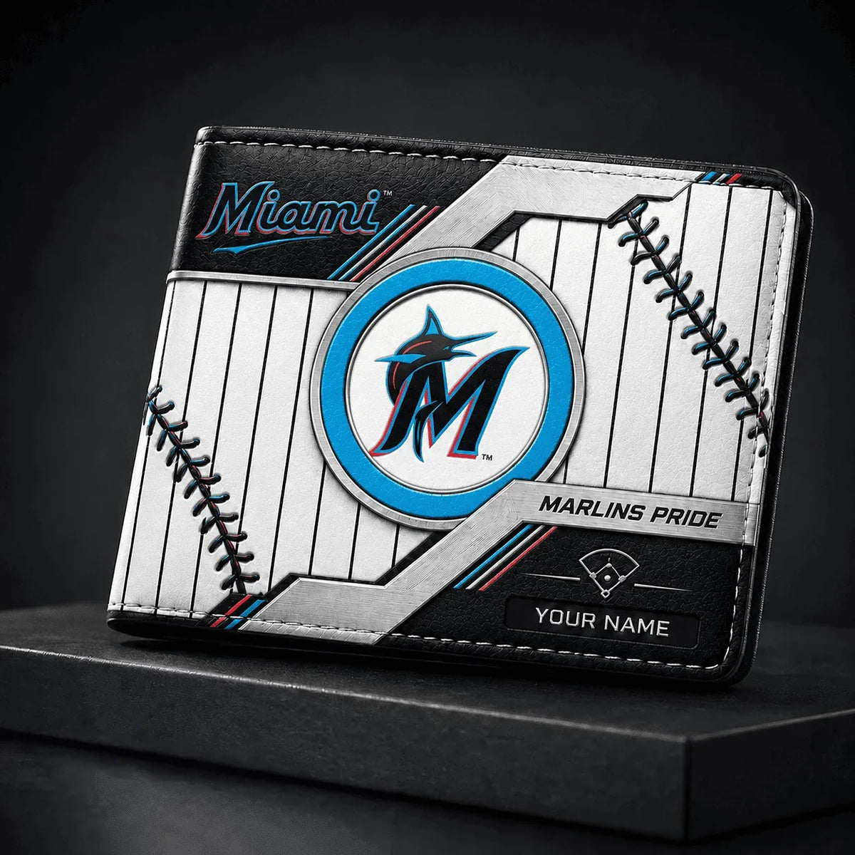 [FLASH SALE] NEW CUSTOMIZED MLB20 MMS MIAMI MARLINS LEATHER WALLET