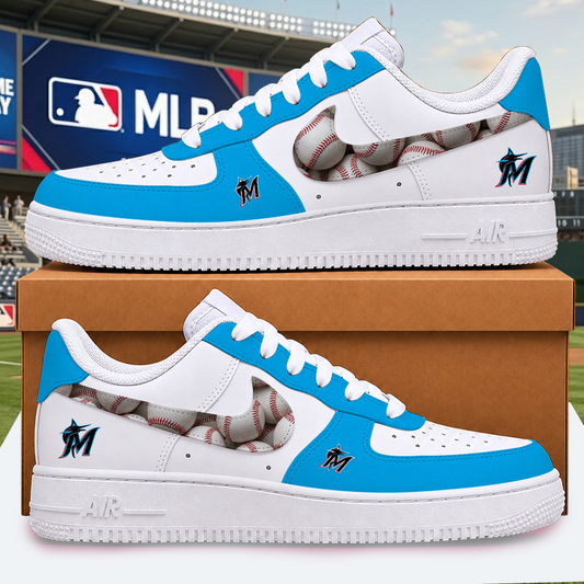 [FLASH SALE] NEW CUSTOMIZED MLB20 MMS MIAMI MARLINS AF1 SHOES