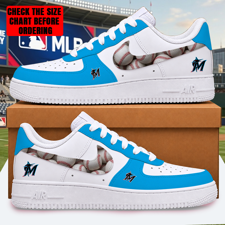 [FLASH SALE] NEW CUSTOMIZED MLB20 MMS MIAMI MARLINS AF1 SHOES