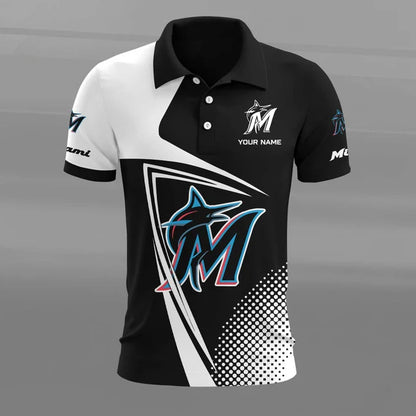 [FLASH SALE] NEW CUSTOMIZED MLB20 MMS MIAMI MARLINS POLO SHIRT