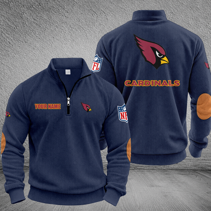 [SPECIAL OFFER] NEW CUSTOMIZED NFL20 ARC ARIZONA CARDINALS MULTICOLOR STRIPED QUATER ZIP SWEATSHIRT