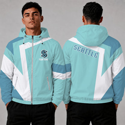 [SUPER SALE] NEW CUSTOMIZED NHL20 STK SEATTLE KRAKEN WINDBREAKER JACKET
