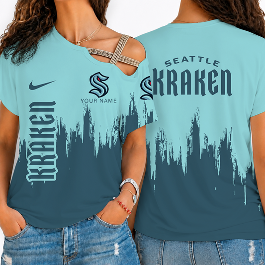 [SUPER SALE] NEW CUSTOMIZED NHL20 STK SEATTLE KRAKEN SHOULDER SHIRT
