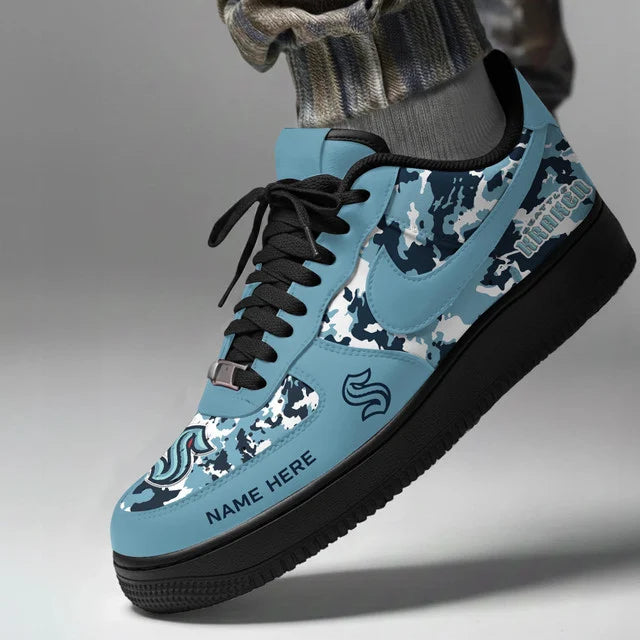 [SUPER SALE] NEW CUSTOMIZED NHL20 SEATTLE KRAKEN AF1 SHOES