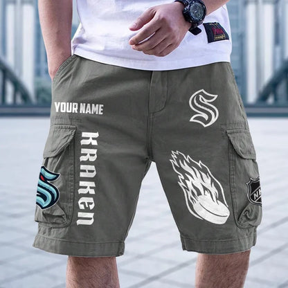 [SUPER SALE] NEW CUSTOMIZED NHL20 SEATTLE KRAKEN CARGO SHORTS