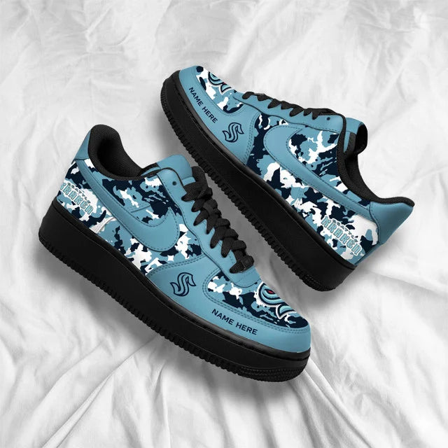 [SUPER SALE] NEW CUSTOMIZED NHL20 SEATTLE KRAKEN AF1 SHOES