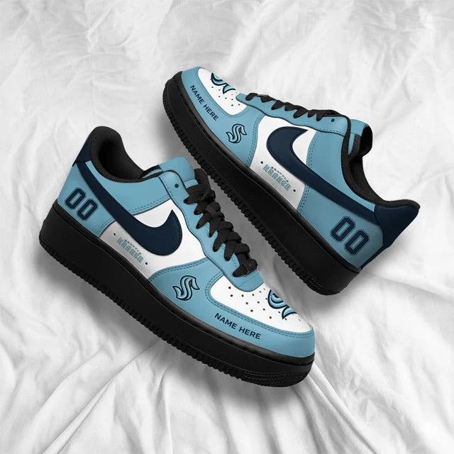 [SUPER SALE] NEW CUSTOMIZED NHL20 SEATTLE KRAKEN AF1 SHOES