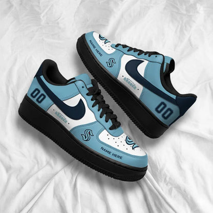 [SUPER SALE] NEW CUSTOMIZED NHL20 SEATTLE KRAKEN AF1 SHOES