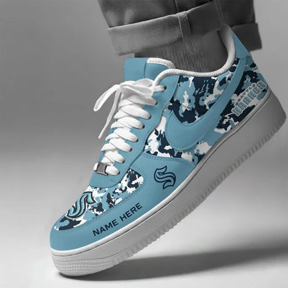 [SUPER SALE] NEW CUSTOMIZED NHL20 SEATTLE KRAKEN AF1 SHOES