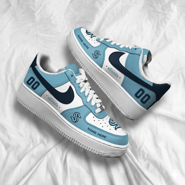[SUPER SALE] NEW CUSTOMIZED NHL20 SEATTLE KRAKEN AF1 SHOES