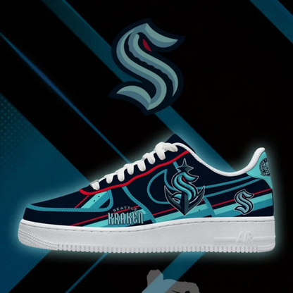 LIMITED EDITION - NEW CUSTOMIZED NHL20 SEATTLE KRAKEN AF1 SHOES