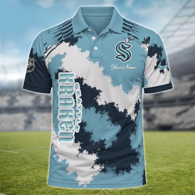 [SUPER SALE] NEW CUSTOMIZED NHL20 STK SEATTLE KRAKEN POLO SHIRT