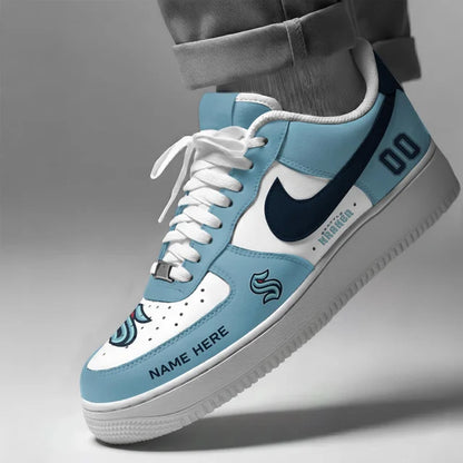 [SUPER SALE] NEW CUSTOMIZED NHL20 SEATTLE KRAKEN AF1 SHOES