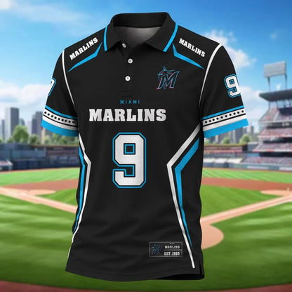 [FLASH SALE] NEW CUSTOMIZED MLB20 MMS MIAMI MARLINS POLO SHIRT