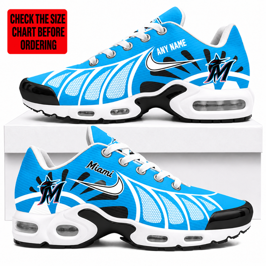 [FLASH SALE] NEW CUSTOMIZED MLB20 MMS MIAMI MARLINS AIR MAX PLUS SNEAKERS
