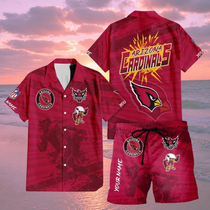 [SPECIAL OFFER] NEW CUSTOMIZED NFL20 ARC ARIZONA CARDINALS UNISEX HAWAIIAN SHIRT & SHORTS SET