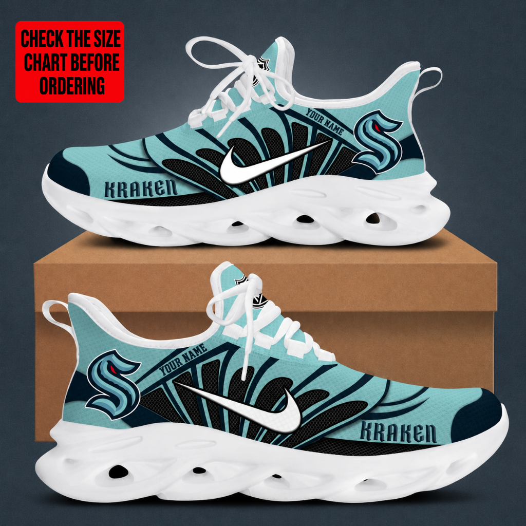 [SUPER SALE] NEW CUSTOMIZED NHL20 STK SEATTLE KRAKEN CLUNKY SNEAKERS