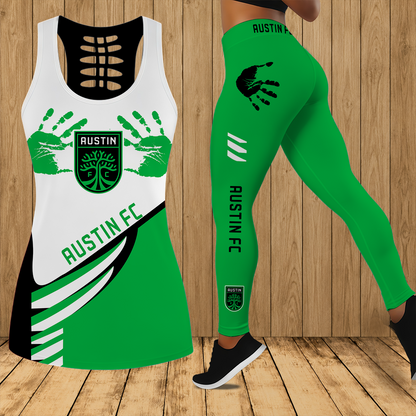 [FAN EXCLUSIVE] NEW CUSTOMIZED MLS21 ATF AUSTIN FC HOLLOW TANK TOP & LEGGINGS SET