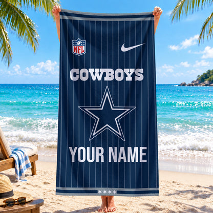 [SPECIAL OFFER] NEW CUSTOMIZED NFL21 DCB DALLAS COWBOYS BEACH TOWEL