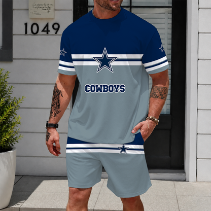 [SPECIAL OFFER] NEWCUSTOMIZED NFL21 DCB DALLAS COWBOYS UNISEX T-SHIRT & SHORTS SET